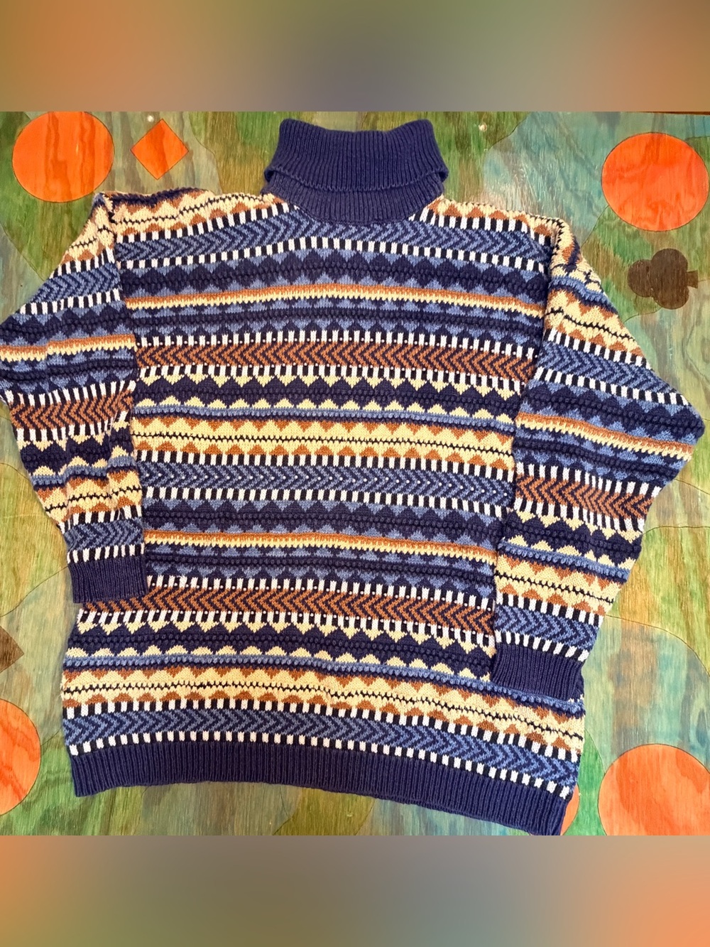 Vintage Sycamore Sweater Womens Large Knit Pullover Fair Isle 80s Pearls Raime C